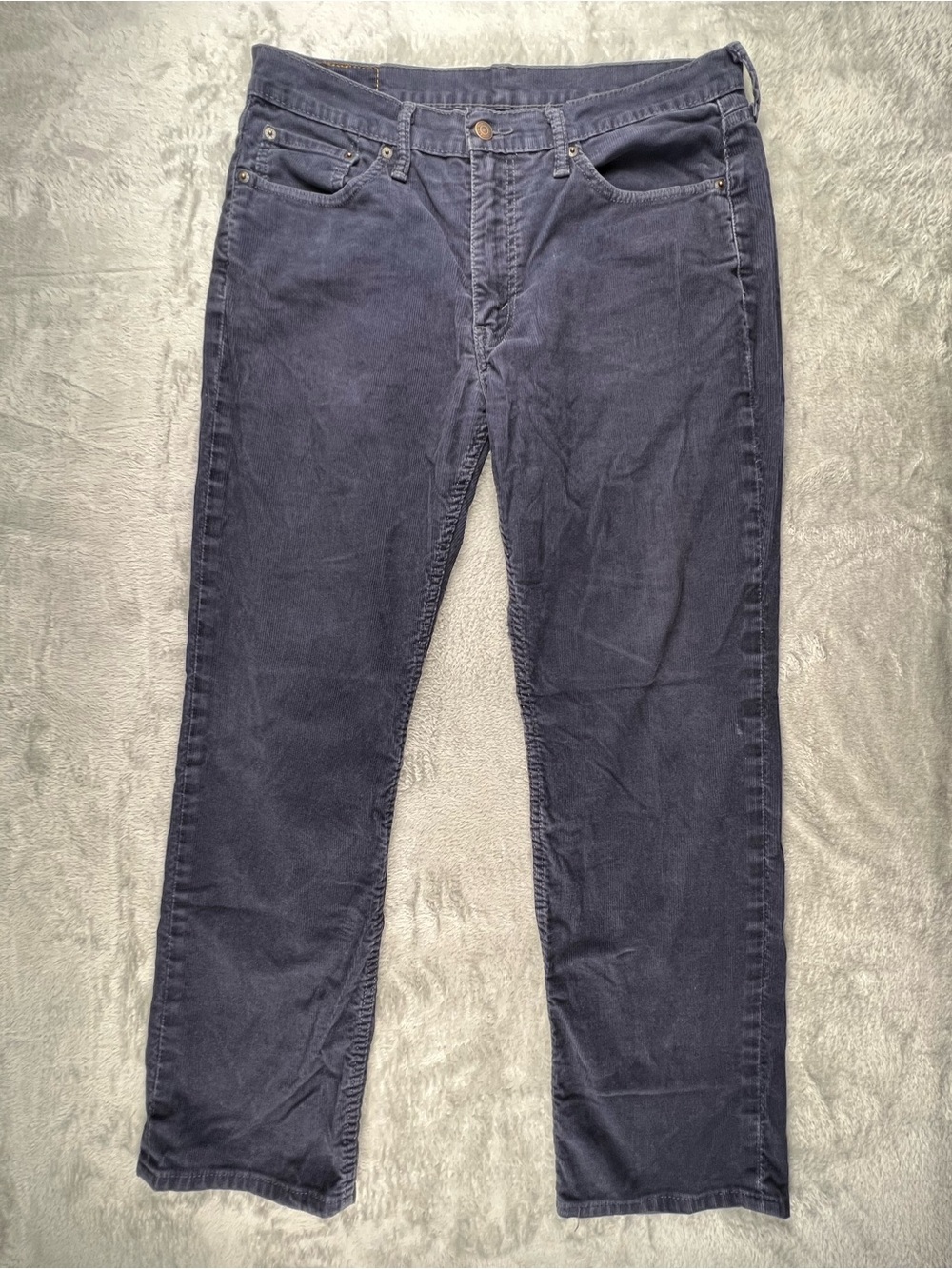 Levis 514 Corduroy Pants Men 33x30 Navy Blue Stretch Straight Leg Casual Classic